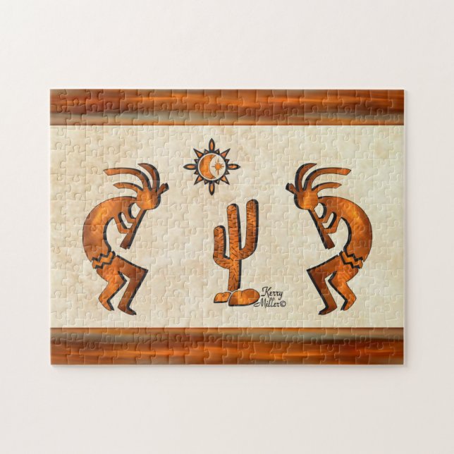 Kokopelli und Kakteen (Horizontal)