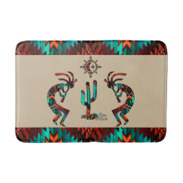 Kokopelli und Kakteen Badematte