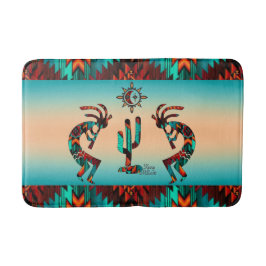 Kokopelli und Kakteen Badematte