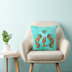 Kokopelli und Kakteen Kissen