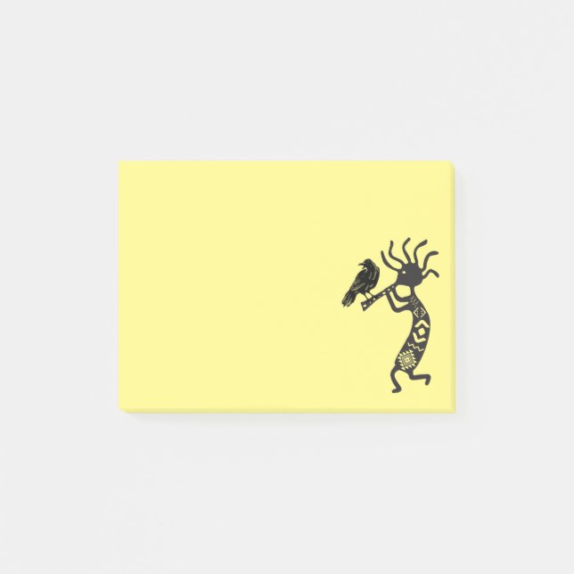 Kokopelli und Raven Post-it Klebezettel (Vorderseite)