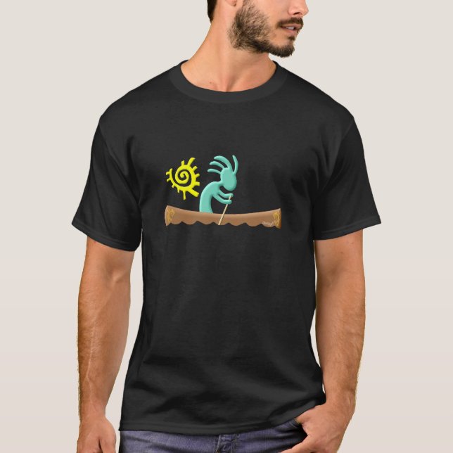 Kokopelli Ureinwohner-Kanu T-Shirt (Vorderseite)