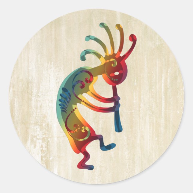 KOKOPELLI Verzierungen + Ihre Ideen Runder Aufkleber (Vorderseite)