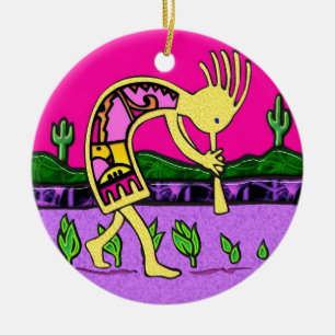 Kokopelli viel Glück-Verzierung Keramik Ornament