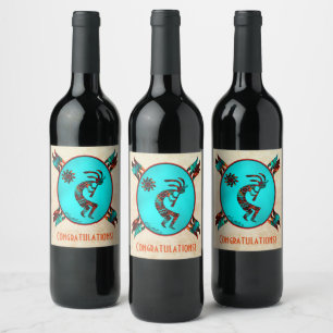 Kokopelli-Weinkarte im Südwesten Weinetikett