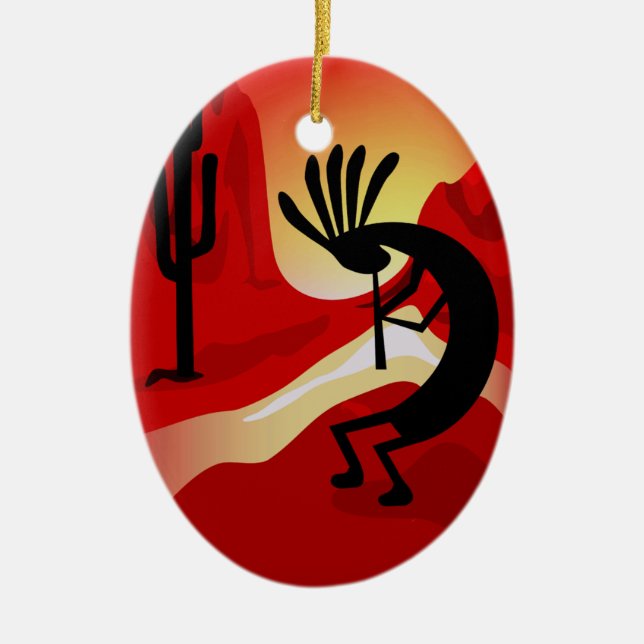Kokopelli Wüste Sonnenuntergang Weihnachtsschmuck (Vorne)