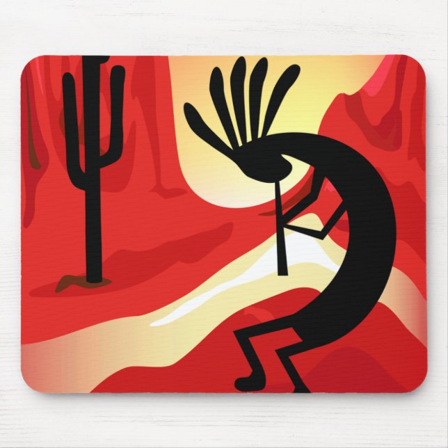 Kokopelli Wüste Sunset Southwest Mousepad (Vorne)