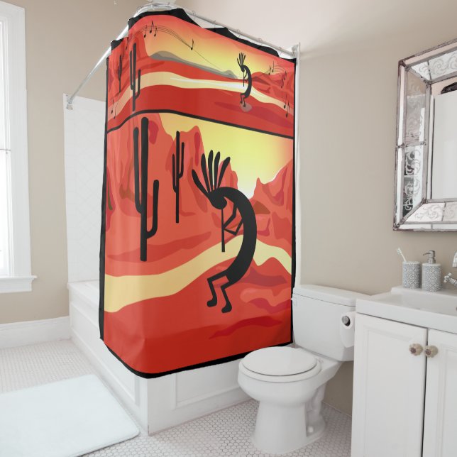 Kokopellii Sunset Wüste Landschaftsdusche Vorhang (Beispiel)
