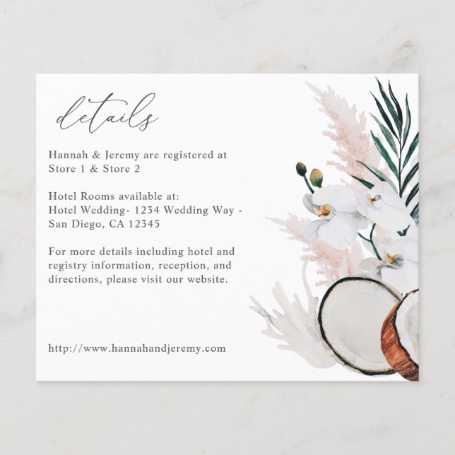 Kokoskorallen und weiße Blütendetails Flyer (Vorne)