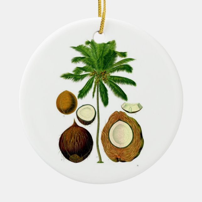 Kokosnuss-Baum-Verzierung Keramik Ornament (Vorne)