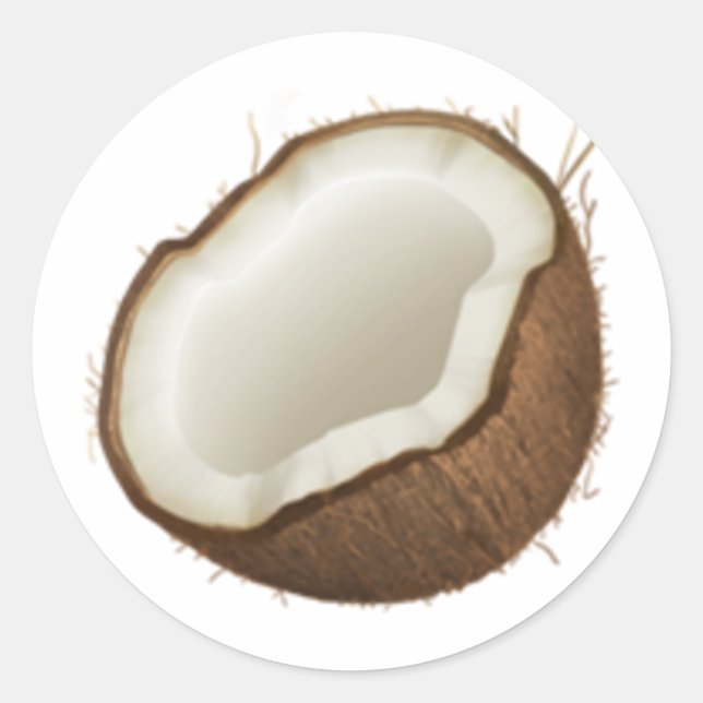 Kokosnuss - Emoji Runder Aufkleber (Vorderseite)