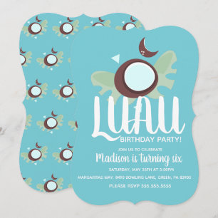Kokosnuss Luau Tropische Geburtstagsfeier Einladung
