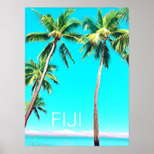 Kokosnuss-Palme-Reisedruck Fidschis tropischer Poster