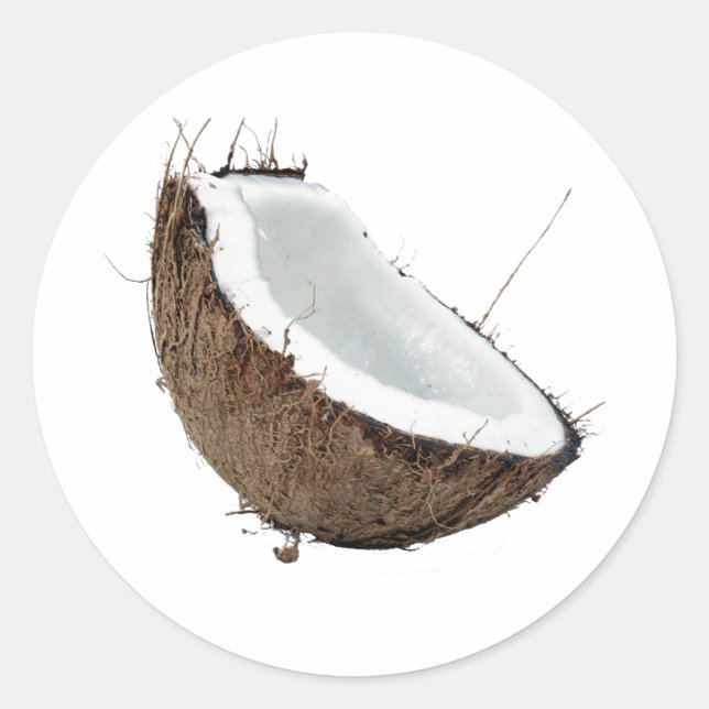 Kokosnuss Runder Aufkleber (Vorderseite)