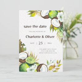 Kokosnuss Save the Date Limon Einladung