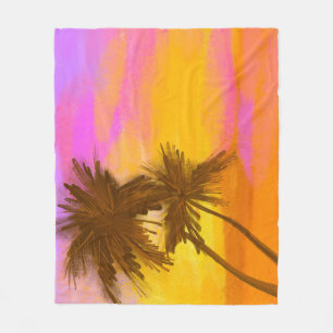 Kokosnussbaum, tropisches Sommer-Thema. Fleecedecke