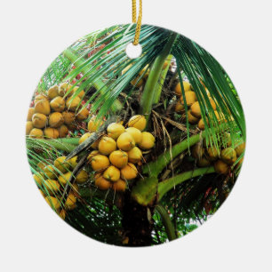 Kokosnüsse auf dem Baum Keramik Ornament