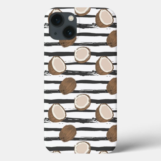 Kokosnüsse auf Grunge Streifen Muster Case-Mate iPhone Hülle (Rückseite)