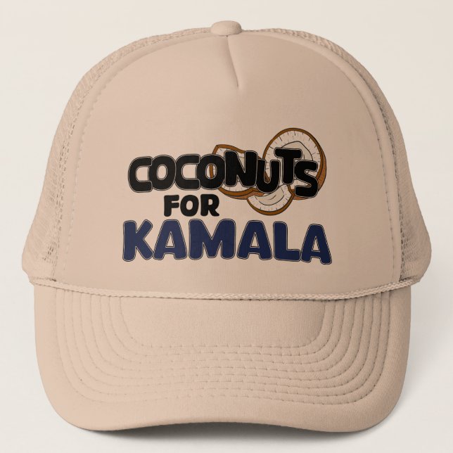Kokosnüsse für Kamala Harris Funny Coconut Tree Me Truckerkappe (Vorderseite)