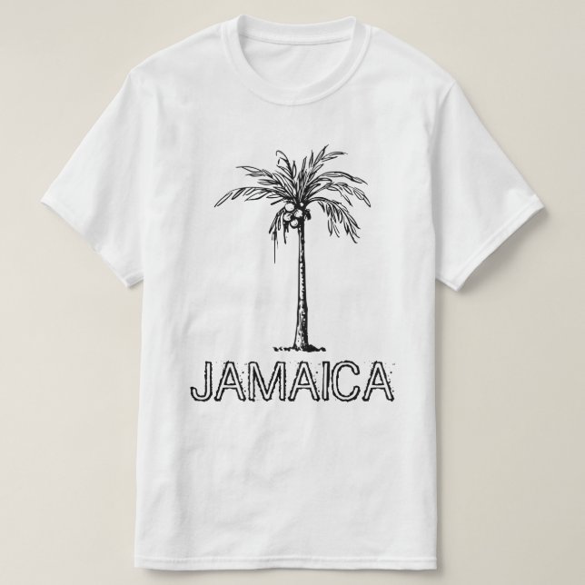 Kokosnusspalme, schwarz-weiß T-Shirt (Design vorne)
