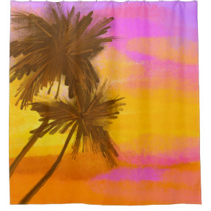 Kokospalme, tropisches Sommer-Thema. Duschvorhang