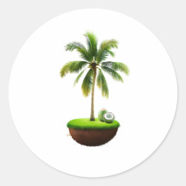 Kokospalmen Runder Aufkleber