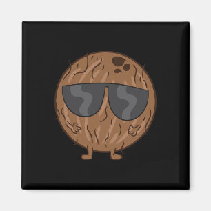 Kokospalmencokonut mit Sonnenbrille Liebe Magnet
