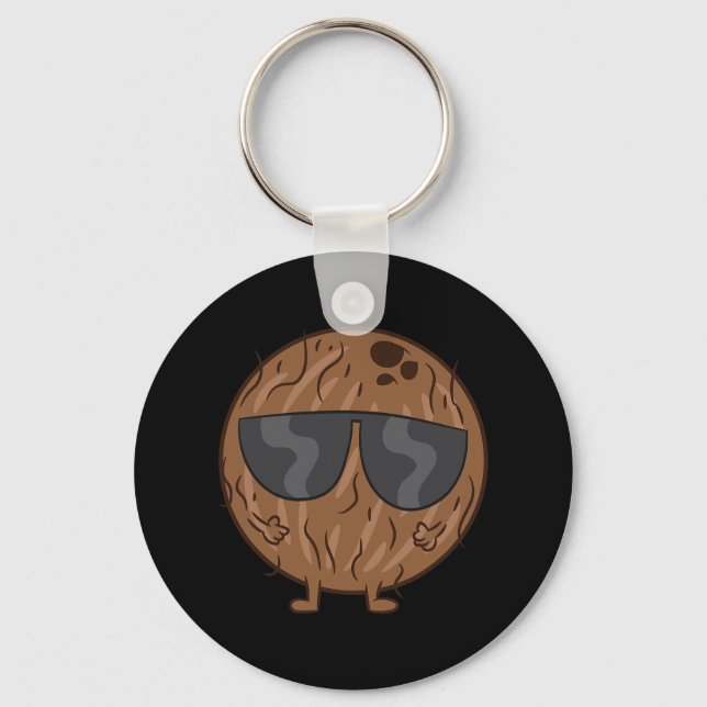 Kokospalmencokonut mit Sonnenbrille Liebe Schlüsselanhänger (Vorderseite)