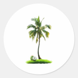 Kokospalmenfrucht Runder Aufkleber