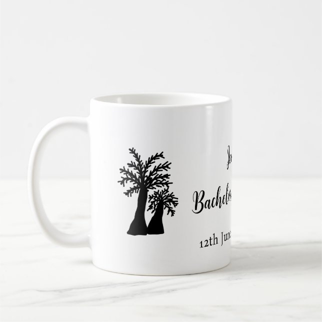 Kokospalmenklub am Wochenende Bachelorette Name Kaffeetasse (Links)