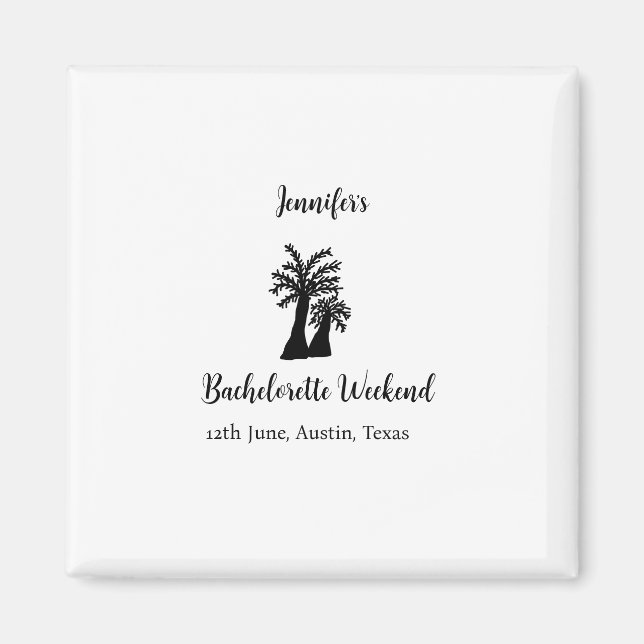 Kokospalmenklub am Wochenende Bachelorette Name Magnet (Vorne)