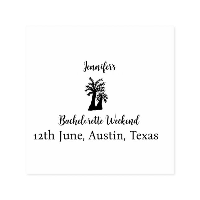 Kokospalmenklub am Wochenende Bachelorette Name Permastempel (Design)