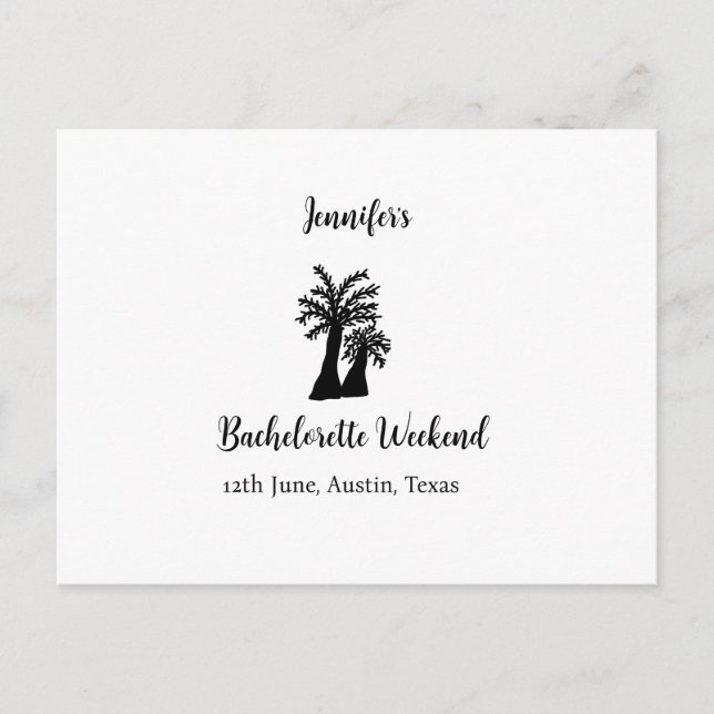 Kokospalmenklub am Wochenende Bachelorette Name Postkarte (Vorderseite)