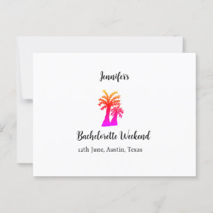 Kokospalmenklub am Wochenende Bachelorette Name Postkarte