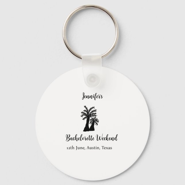 Kokospalmenklub am Wochenende Bachelorette Name Schlüsselanhänger (Vorderseite)