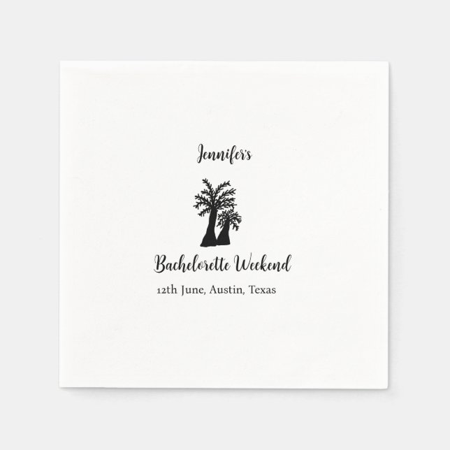 Kokospalmenklub am Wochenende Bachelorette Name Serviette (Vorderseite)