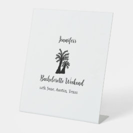 Kokospalmenklub am Wochenende Bachelorette Name Sockelschild