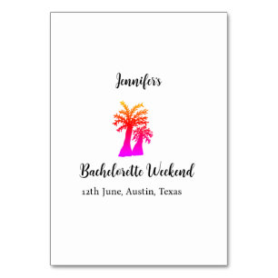 Kokospalmenklub am Wochenende Bachelorette Name Tischnummer