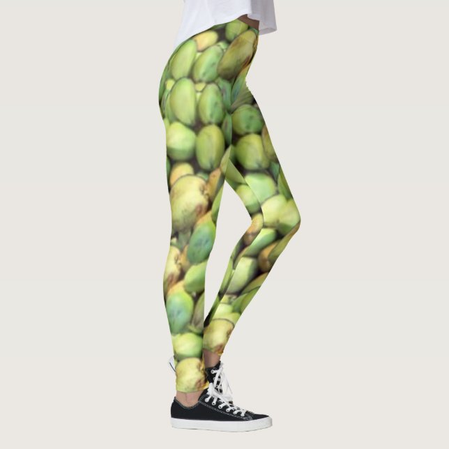 Kokospalmenmuster aus tropischem Obst Leggings (Rechts)