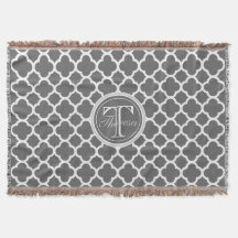Koksgraues Quatrefoil Muster-Namen-Monogramm