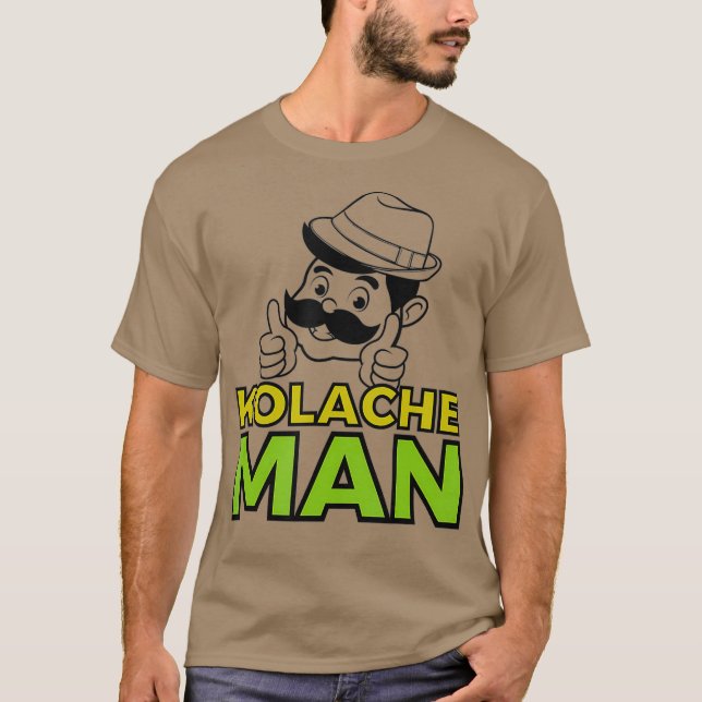 Kolache Man Tschechisch Slowakisches Pazifik Mitte T-Shirt (Vorderseite)