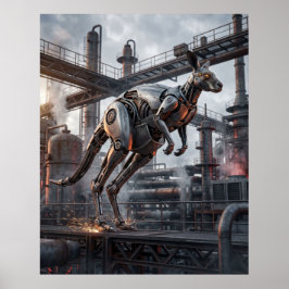 Kolben-Känguru-Sprung Poster