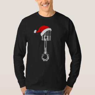 Kolben mit Weihnachtsmannhut Mechaniker Weihnachte T-Shirt