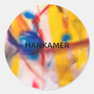 Kolibri-Abstrakt Jeff Hankamer Artjunkhaus Kunst Runder Aufkleber