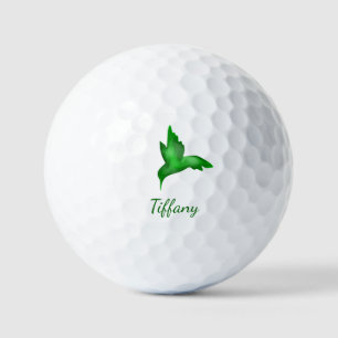 Kolibri-Aquarell lebendiges Grün gesättigt Golfball