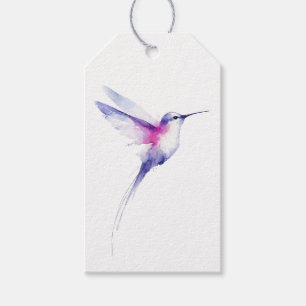 Kolibri-Aquarell-Lila-Rosa-Vogel-Malerei Geschenkanhänger