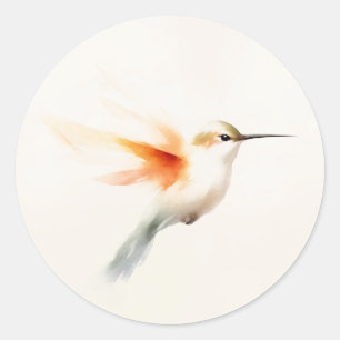 Kolibri-Aquarell Runder Aufkleber