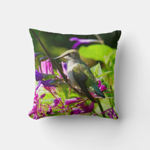 Kolibri auf Kolibriminze Farbige Natur Kissen