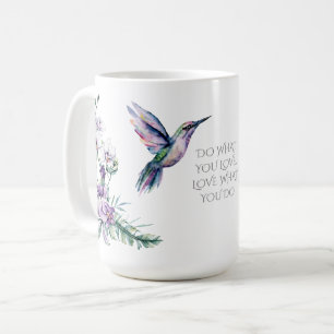 Kolibri-Blumen-Aquarell Kaffeetasse
