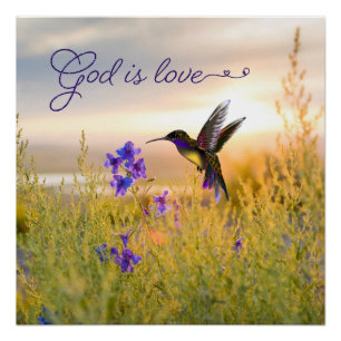 Kolibri-Blumen-Bibel-Vers-perfektes Plakat Poster